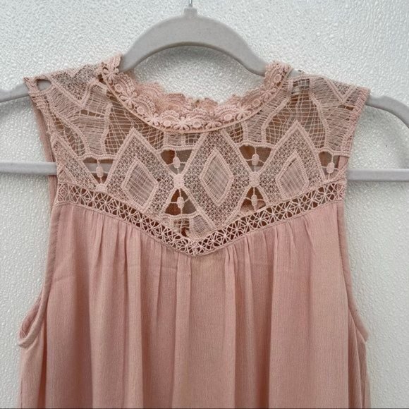 *50% OFF! Blu Pepper bohemian lace dress pink sleeveless - Picture 3 of 7